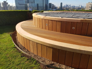 Roof terrace hot tub decking