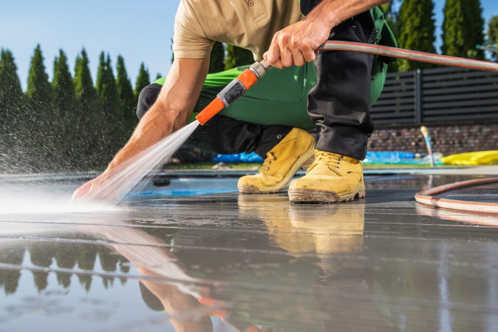 Cleaning composite decking